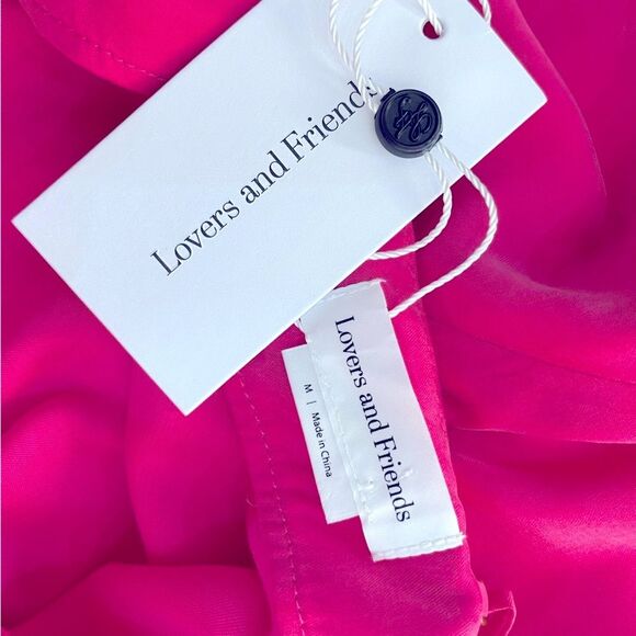 Lovers and Friends Noah Wrap Dress Hot Prink size M NEW Midi - Picture 9 of 11